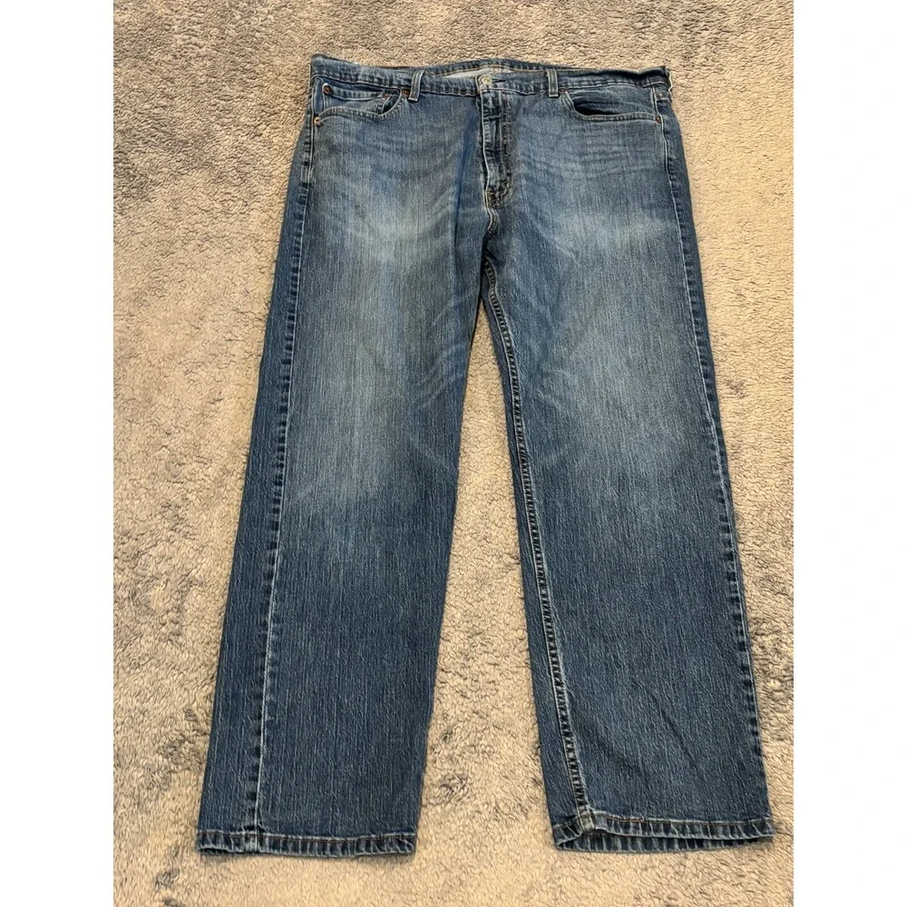 Levis 505 Jeans Mens 40x30 Regular Fit Straight Medium Wash Blue Denim Relaxed
